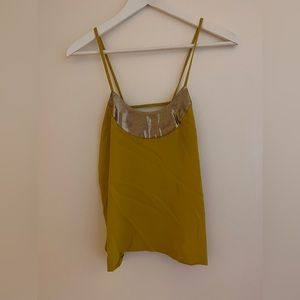Diane von Furstenberg chartreuse silk tank, sz4